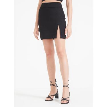 Imagem de Saia com fenda Forum Feminino Preto 42