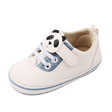 Imagem de Sapatos infantis de primavera e verão para meninos e meninas com fundo plano leve e sapatos sociais para meninas, Azul, 0-6 meses