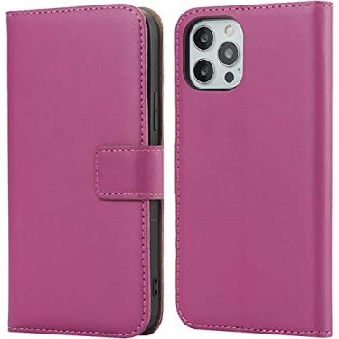 Imagem de MAALYA Capa carteira flip para iPhone 13 Mini/13/13 Pro/13 Pro Max, capa protetora de couro PU com slots para cartão suporte embutido capa protetora magnética fólio (cor: rosa 2, tamanho: 13 6,1 polegadas)