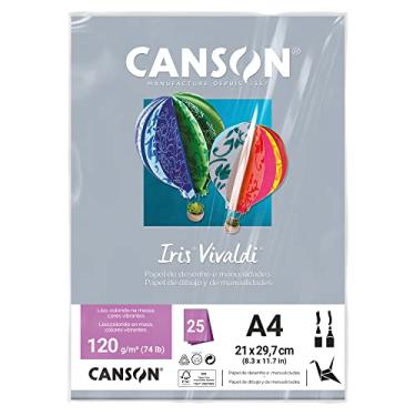 Imagem de CANSON Iris Vivaldi, Papel Colorido A4 em Pacote de 25 Folhas Soltas, Gramatura 120 g/m², Cor Cinza (35)