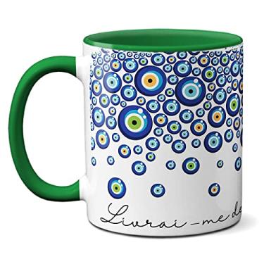 Imagem de Caneca Livrai-Me De Todo O Mal, Amém! Olho Grego Presente (Verde)