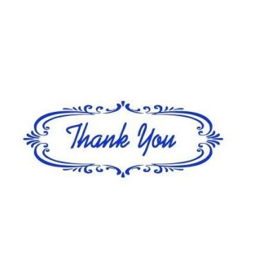 Imagem de Carimbo de borracha autotintante Thank You In Designer Border Office Stock (azul)