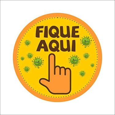 Imagem de Adesivo p/Chão Mantenha Distância Amarelo 10 Unidades Mod05