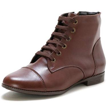 Imagem de Bota Casual Feminina Couro Lisa Conforto Dia a Dia Doc Shoes