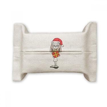 Imagem de Bastet — Presente de Natal com laço para chapéu, capa de papel para lenços faciais, saco de linho de algodão