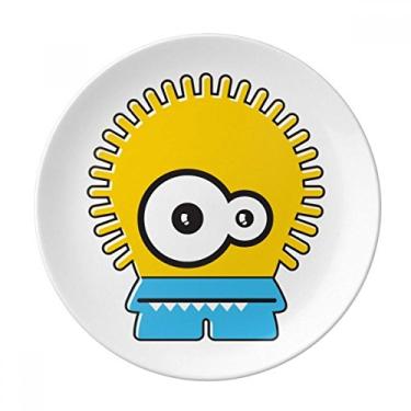 Imagem de Prato alienígena e amarelo monstro alienígena decorativo de porcelana salver talheres, prato de jantar
