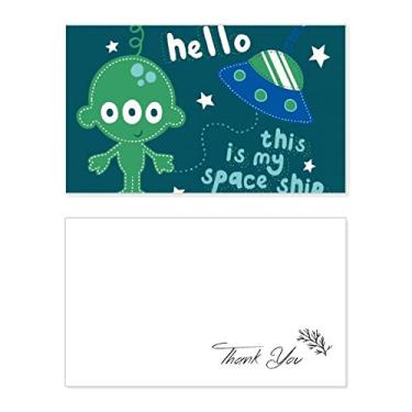 Imagem de Universo e alienígena Hello Alien Cartão de agradecimento aniversário aniversário saudação casamento agradecimento