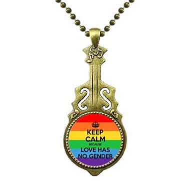 Imagem de DIYthinker Colar Gay LGBT com pingente de música de guitarra antiga