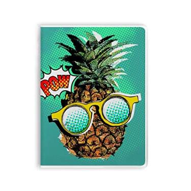 Imagem de Diário de capa macia com estampa de abacaxi e frutas americanas estilo quadrinhos