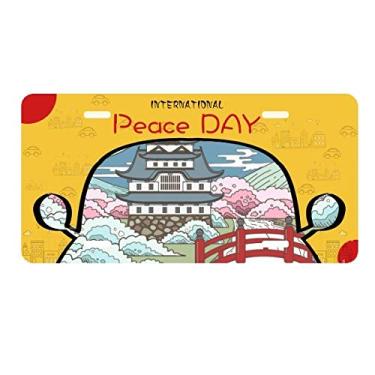 Imagem de DIYthinker Placa de carro Mount Sakura Japan Ukiyo-e placa de carro decoração Dia da Paz