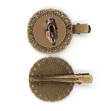 Imagem de Broche de Dinossauro Tiranossauro Rex abre a boca com dentes e presilha de cabelo