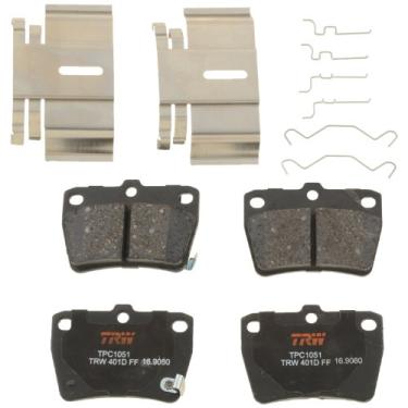 Imagem de TRW Automotive Conjunto de pastilhas de freio a disco TPC1051 para Toyota RAV4: Traseira 2004-2005, preta