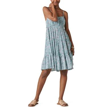 Imagem de Lucky Brand Minivestido floral feminino em camadas, Azul multi, GG