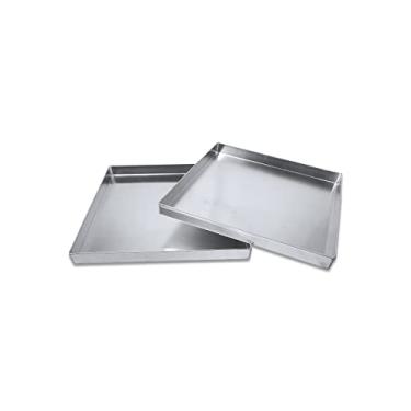 Imagem de KIT 2 FORMAS ASSADEIRAS QUADRADAS BROWNIE 35X35X3 ALUMÍNIO
