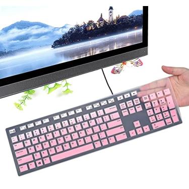 Imagem de CaseBuy Capa de teclado compatível com teclado Dell com fio KB216 e Dell KM636 KM636 (V2) teclado sem fio, proteção contra poeira e à prova d'água, rosa ombré