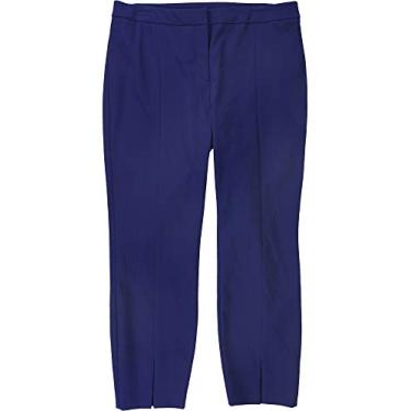 Imagem de Alfani Womens Slit Front Casual Trouser Pants, Blue, 14