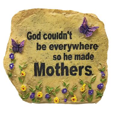 Imagem de BANBERRY DESIGNS Mom Message Stone with Butterflies & Flowers - 3.5" H - God Couldn't Be Everywhere so He Made Mothers - Gift for Mother