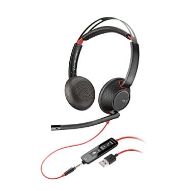 Imagem de Fone de ouvido Poly Blackwire 5220 USB-A (Plantronics), conectores USB-A e 3,5 mm