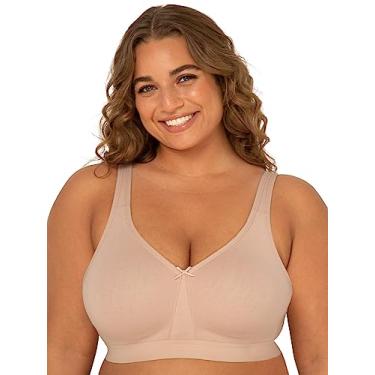 Imagem de Fruit of the Loom Sutiã feminino de algodão sem fio plus size, Arena, 44DD