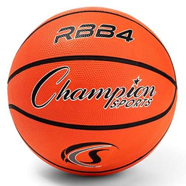 Imagem de Champion Sports – Bolas de basquete de náilon com capa de borracha resistente oficial, Intermediário (Tamanho 6-72,4 cm), Laranja