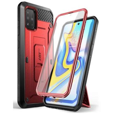 Imagem de SUPCASE Capa Unicorn Beetle Pro Series projetada para Samsung Galaxy A51 (não serve para a versão A51 5G), coldre robusto e capa com suporte com protetor de tela integrado (vermelho metálico)