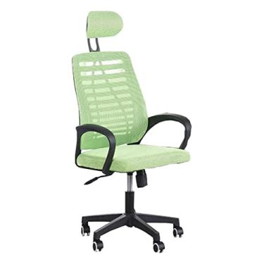 Imagem de Cadeira de escritório Cadeira de mesa Poltrona Ergonomia Cadeira de mesa de computador com encosto alto Cadeira giratória de pano de rede Cadeira de trabalho Cadeira de jogo (cor: verde) Full moon