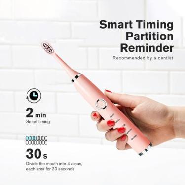 Imagem de Escova De Dentes Elétrica Smart Timer De 4 Cabeças - Sanlin Beans
