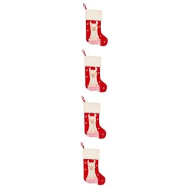 Imagem de Cabilock 4 Peças Meias De Doces De Alpaca Saco De Lareira Meias Penduradas Meias Decorativas De Natal Enfeite De Meia De Natal Saco De Meias De Desenho Animado Caixa De
