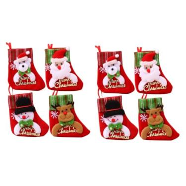Imagem de ibasenice 8 Peças Saco De Presente De Meia De Natal Meias De Sacos De Presente De Papai Noel Saco De Doces Meia Árvore De Natal Sacos De Bolsa Suspensa