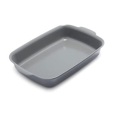 Imagem de GreenPan Premiere Ovenware Assadeira retangular de cerâmica saudável antiaderente 33 cm x 22,9 cm, utensílios de cozinha de alumínio fundido, sem deformação, seguro para forno e grelha até 150 °C,