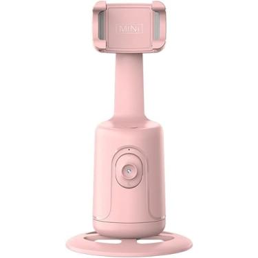 Imagem de Estabilizador Gimbal Smart 360° Auto Face Tracking Desktop Selfie Robot Cameraman com Lente Ajustável Suporte de Telefone Base Estável para Smartphone Vlog Live Streaming Video Chat (Rosa)