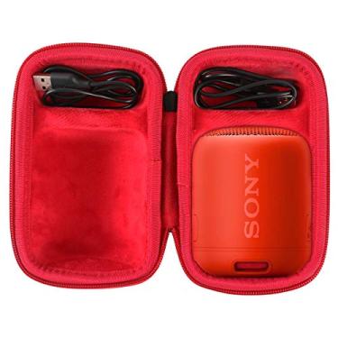 Imagem de co2CREA Capa rígida de substituição para alto-falante Bluetooth portátil Sony SRS-XB12 Extra Bass (capa preta + vermelho)