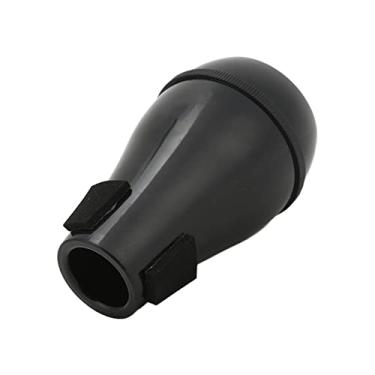 Imagem de Trompete mudo ABS leve para prática de trompete silenciador de voz compacto mini peças de silenciador de voz acessórios para música iniciantes estudantes (preto)