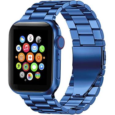 Imagem de Hoopyeecase Metal pulseira de relógio Compatível com Apple Watch 38mm 40mm 42mm 44mm Aço inoxidável Ajustável Pulseira para iWatch SE Series 6 5 4 3 2 1 para mulheres homens