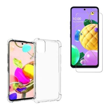 Imagem de Kit Capinha Anti Impacto Com Bordas + Película De Vidro Compatível LG K62