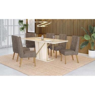 Imagem de Mesa de Jantar Andy 180 C. Vidro 6 Cad. Eloa Cacau - Henn