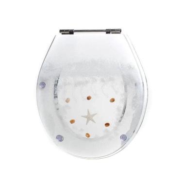 Imagem de Assento Sanitário Poliéster para Louça Azálea/standard/carina/flamingo/fiore/sabará Aço Decorado `co Branco