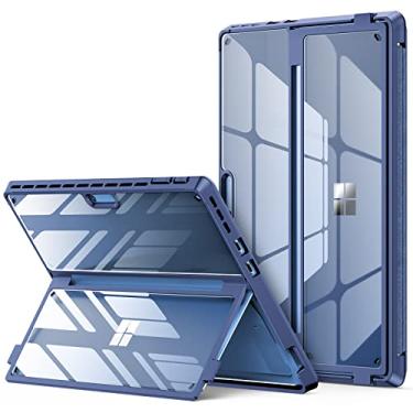 Imagem de Capa INFILAND Transparente, de vários ângulos, à prova de impactos, para Microsoft Surface Pro 9/10, compatível com teclado Surface Pro Signature e Slim Pen 2, azul