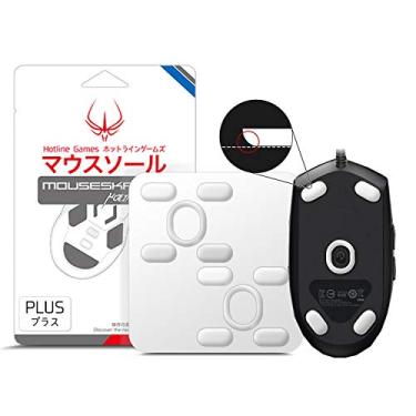 Imagem de HOTLINEGAMES 2 conjuntos 3.0 Plus bordas curvas arredondadas patins para pés de mouse compatíveis com Logitech G Pro Wired, G102, G203 Gaming Mouse Feet Replacement (0,7 mm, Smooth Glide, PTFE) Kit