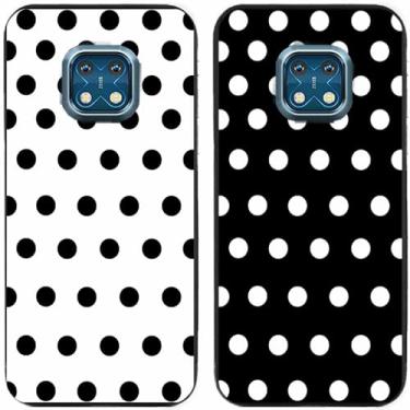 Imagem de 2 peças preto branco bolinhas impressas TPU gel silicone capa de telefone traseira para Nokia todas as séries (Nokia XR20)