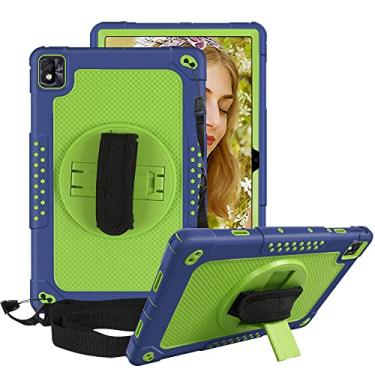 Imagem de FIEWESEY Capa para tablet TCL TABMAX de 10,4 polegadas, capa protetora resistente à prova de choque híbrida resistente para crianças para Nokia T20/TCL Tab Pro 5G (modelo: 9198S)/VASTKING KingPad M10 Tablet (azul marinho/verde)