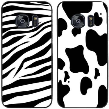 Imagem de 2 peças zebra vaca leite impresso TPU gel silicone capa de telefone traseira para Samsung Galaxy todas as séries (Galaxy S7)