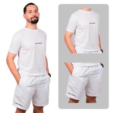 Imagem de Conjunto Masculino Branco Dry Camiseta Fit + Short Tactel-Masculino