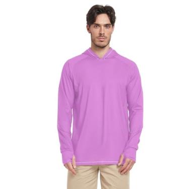 Imagem de Camiseta masculina Orchid Pink Sun Shirt manga longa secagem rápida FPS 50+ Rash Guard masculino UV Sailing Rash Guard, Orquídea, GG