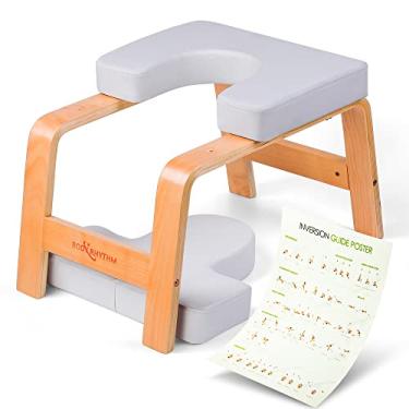 Imagem de BODY RHYTHM Suporte para cabeça de ioga, cadeira de inversão de ioga, treinador de cabeça para aliviar o estresse, melhorar o sono, digestão e treinamento de força, ideal para treino em casa, fitness e academia (branco clássico)