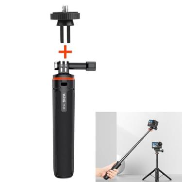 Imagem de LICHIFIT Bastão de selfie de tripé extensível para DJI OSMO POCKET 3/Action 4 comprimento haste de extensão ajustável com gimbal para câmera de ação Insta360 ONE X3/X2 Suporte de montagem de base de