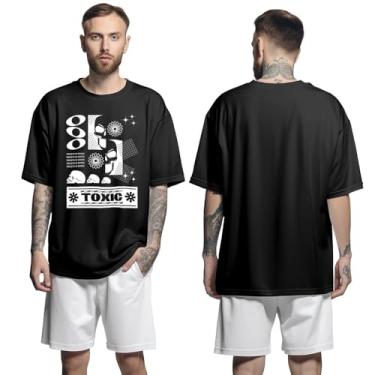 Imagem de Camisa Camiseta Oversized Streetwear Genuine Grit Masculina Larga 100% Algodão 30.1 Toxic - Preto - M