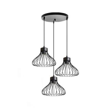 Imagem de Luminária pendente moderna para restaurante, 3 luzes, ferro forjado, para sala de estar, sobre mesa, sala de jantar, luminária suspensa