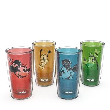 Imagem de Tervis Disney Coleção de modelos Mickey Group Feito nos EUA Copo Isolado de Parede Dupla, 473 g, Pacote com 4, Clássico