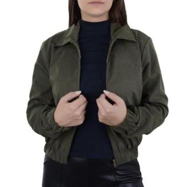 Imagem de Jaqueta Feminina Babicat Bomber Cupro Verde Cipreste - B1857-Feminino